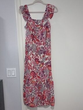 Knox RoseFloral Off-Shoulder Maxi Dress - Pink Red Print Size XS
